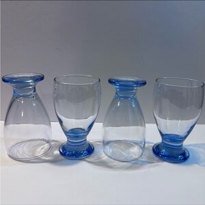 Vintage Sky Blue Cristar Lexington Water Goblet | Set of 4